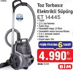 ARNİCA ET14445 TOZ TORBASIZ ELEKTRİKLİ SÜPÜRGE ARNİCA ET14445 TOZ TORBASIZ ELEKTRİKLİ SÜPÜRGE